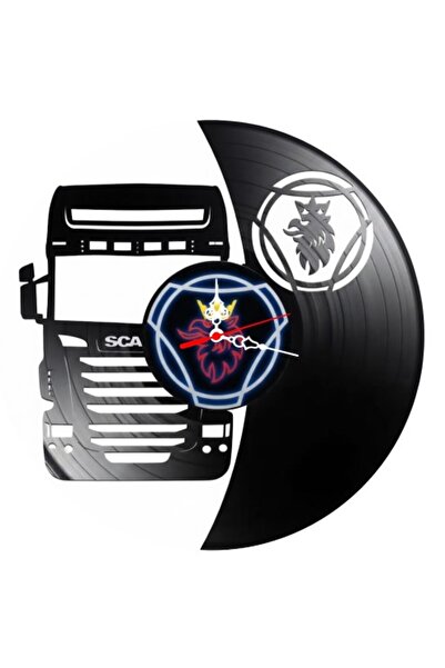 Scania Διακοσμητικό ρολόι τοίχου από δίσκο βινυλίου, Μοντέλο Φορτηγού, Στεφαν...