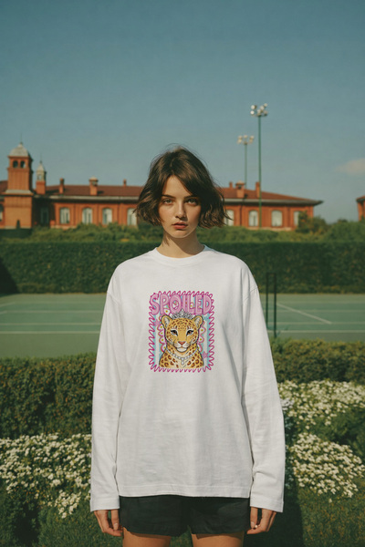 Grafftee Clothing Μακρυμάνικο μπλουζάκι με στάμπα τίγρης και άνετη εφαρμογή