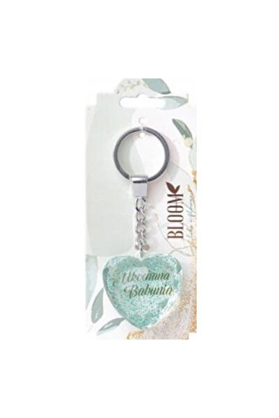 Be-Happy Gifts , breloc metalic cu pandantiv inima cu text Ukochana Babunia, ...