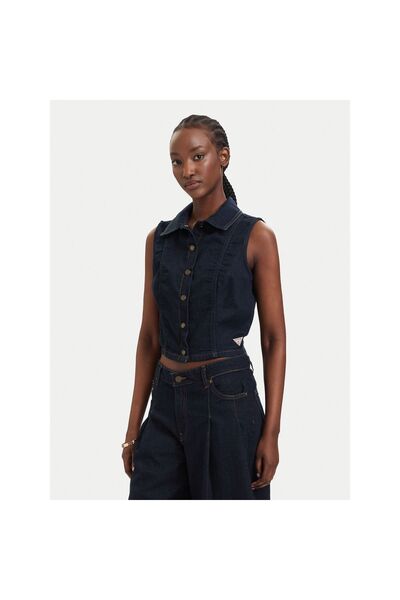 Guess Jeans Vestă de damă W6GHZ9D7971 Bleumarin