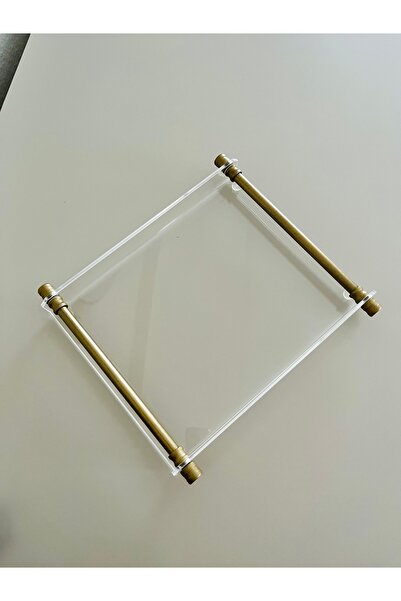 Tanrıkulu Design Flat Tube Handle Plexiglass Presentation Tray/ Coffee-Tea Pr...