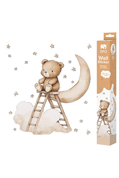 SIPO Sticker Decorativ Pentru Copii, Autoadeziv, Ursuletul Teddy pe scara, 62...