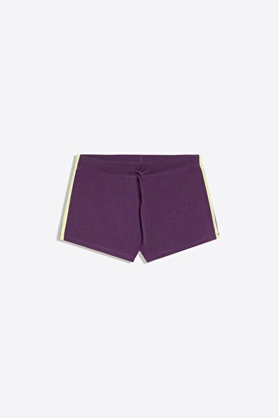 Bershka Yan şeritli mini şort