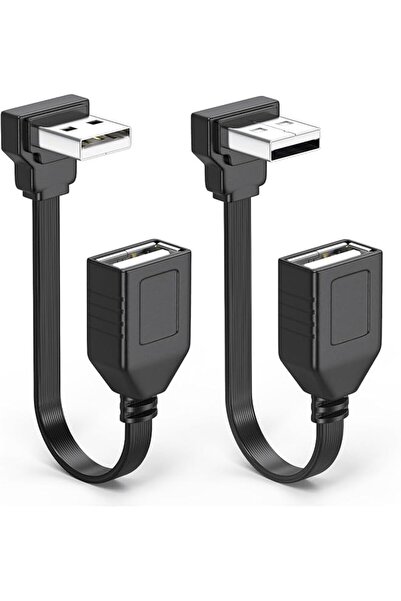 Generic 2 Pack 90 Degree USB 2.0 Extension Cable, Flat Right Angle USB Male T...