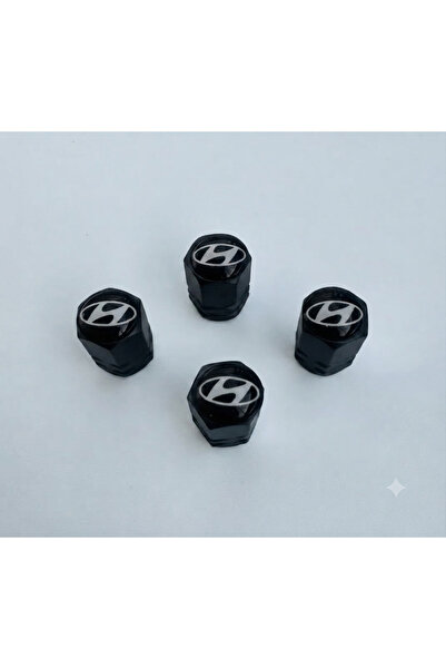 Aksefuar Lazer Hyundai İ20 ile Uyumlu Logolu Alüminyum Altıgen Siyah Sibop Ka...