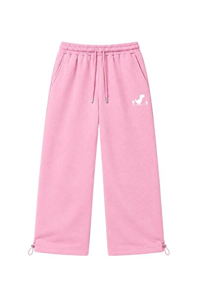 zaee Dino Embroidered Adjustable Leg Baggy Sweatpants