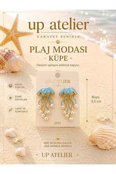 Up Atelier Yaz Koleksiyonu Plaj Modası Mavi Vintage İncili Deniz Anası Model ...
