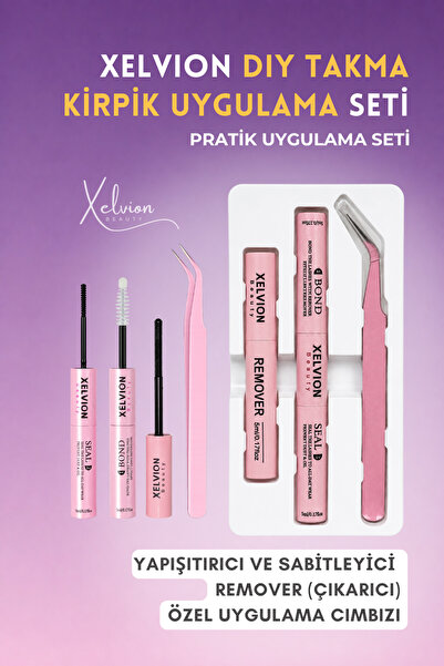 XELVION BEAUTY Takma Kirpik Yapıştırıcı, Sabitleyici, Çıkarıcı Remover ve Cım...