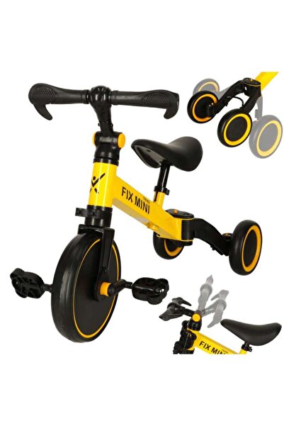 Ikonka Bicicletă copii Trike Fix Mini 3 în 1, galbenă