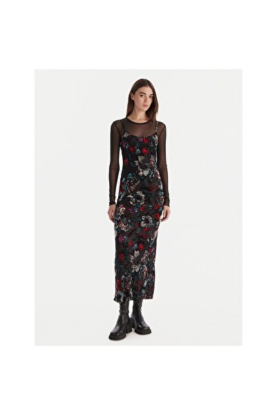 Desigual Rochie de zi cu zi pentru femei 25WWVK11 Negru