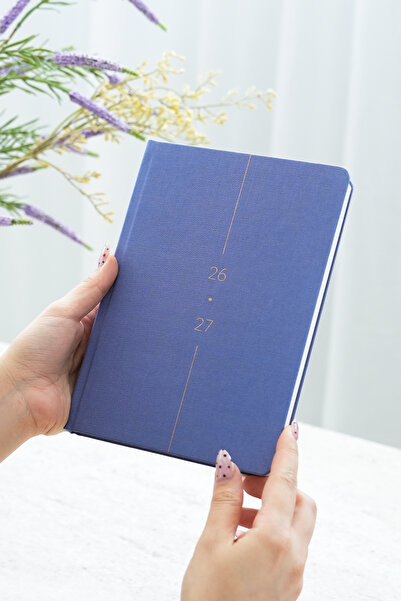 Matt Notebook 2026-2027 A5 Linen Academic Planner 15X21 cm - 17 Months Lilac