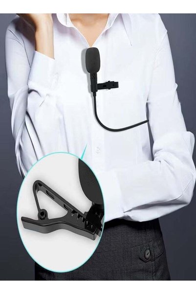 Lavalier Microphone Portable Clip-on Wired Mic Noise Reduction 360° ,Lapel Mic 3.5mm For Live Streaming Sound Recording