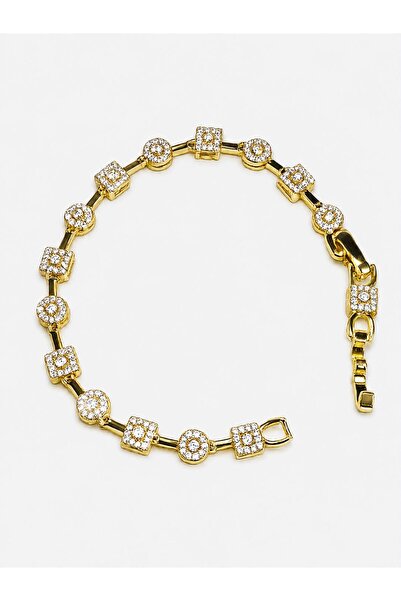 Haziran Accessory, Steel & Xuping Bracelet with Flower-Like Star-Shaped Stones