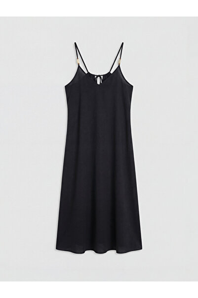 LC Waikiki Peak New Season V-Neck Rope Strap Women's Beach Dress
