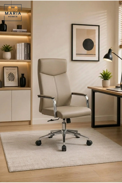 MARIA HOMES Executive Office Chair with High Backrest, Padded Armrests, Adjus...