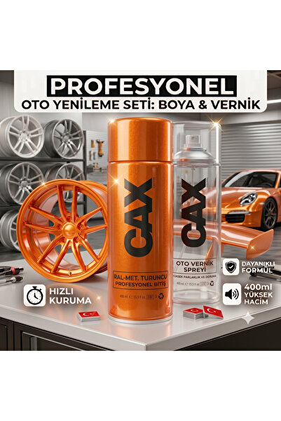 caxcolors CAX Colors Profesyonel Oto Yenileme Seti - metalik turuncu Sprey Bo...