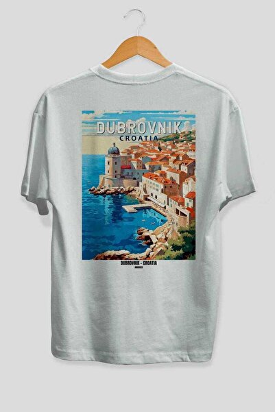 Ankhises Dubrovnik Croatia 2 White Oversize Country City Back Printed Unisex ...