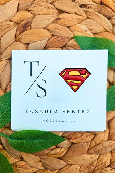 Tasarım Sentezi Rozet Metal Broş Superman Logo Arma Sembol Simge Yaka Çanta K...
