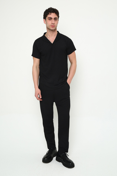 Boi Set tricou și pantaloni din țesătură Bürümcük Krinkıl pentru bărbați – Gu...