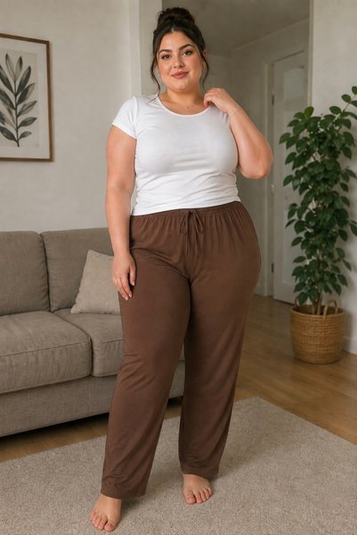 Avero Women's Viscose Pocketless Battal - Regular - Pants Relaxed Fit Plus Size