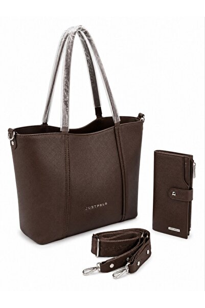 Just Polo Water Resistant Women's Large Bag and Wallet Set