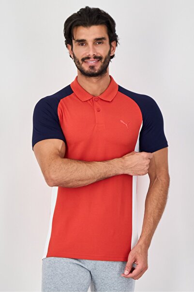 Puma Men Slim Fit Short Sleeve Outdoor Polo Shirt, Red