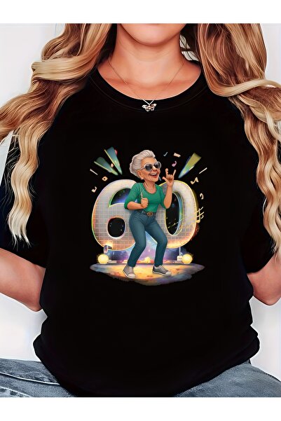 NOURAM Women's Sparkling '60' Number T-Shirt Short Sleeve Round Neck Blouse, ...