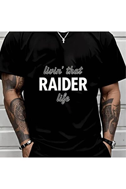 LİNA06 Men'S Raider Life T-Shirt Colors, Size 3XL, Black.A Short-Sleeve Tee F...