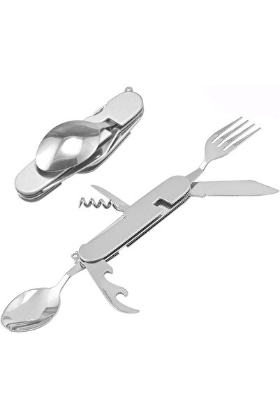 Arabest 6-in-1 Detachable Camping Utensils Set,Stainless Steel Multifunction ...