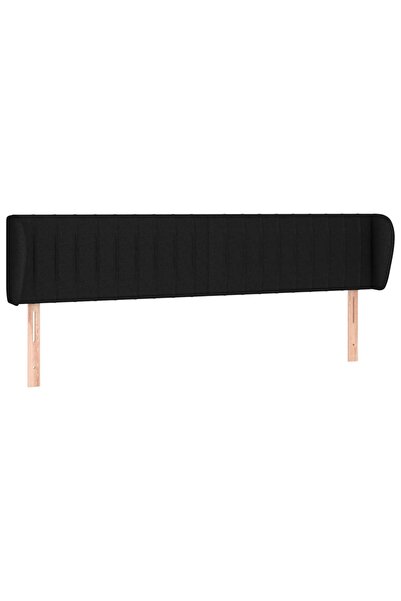 vidaxl Tăblie de pat cu aripioare negru 163x23x78/88 cm textil