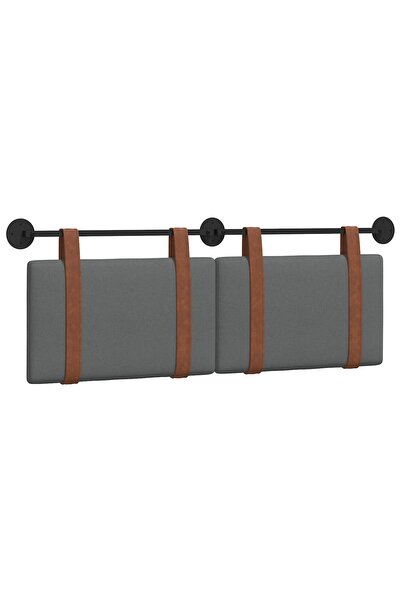 vidaxl Cap de pat suspendat Simplu Gri închis 130 x 55 x 5 cm PU antic