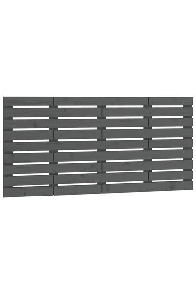 vidaxl Tăblie de pat pentru perete, gri, 141x3x63 cm, lemn masiv pin