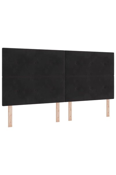 vidaxl Tăblie cap Negru 200 cm Catifea