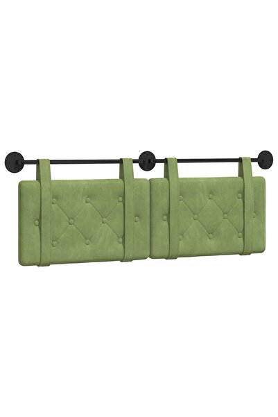 vidaxl Tăblie de pat suspendată Verde deschis Catifea