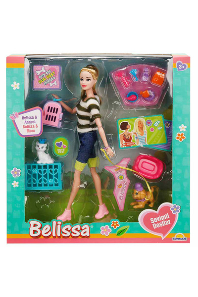 Belissa Papusa mama Bellisei cu animalute de companie, Roz