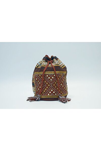 MILANO COLLECTION Rucsac boho ruginiu, brodat manual, bun de plajă