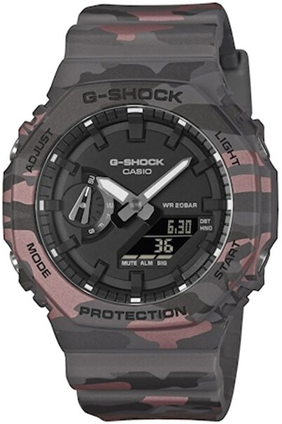G-SHOCK Ανδρικό ρολόι GA-2100CM-8AER, μηχανισμός χαλαζία, πλαστικό, γκρι