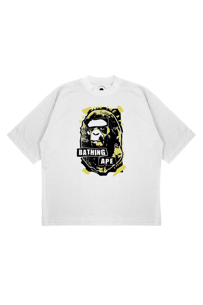 PURE EFFECT Unisex oversize A BATHING APE grafiti majica sa printom, širokog ...