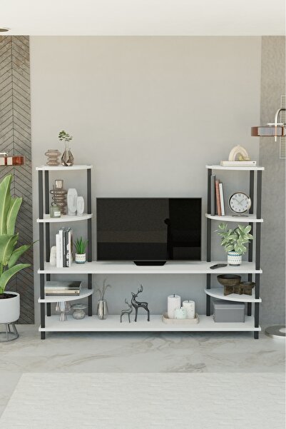 Remaks Neoline 150 cm Tv Ünitesi | Çok Raflı Modern Tv Sehpası | - Beyaz