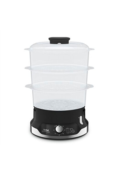 TEFAL Oală cu aburi ultracompactă VC204810, 3 boluri, temporizator manual, 1 ...