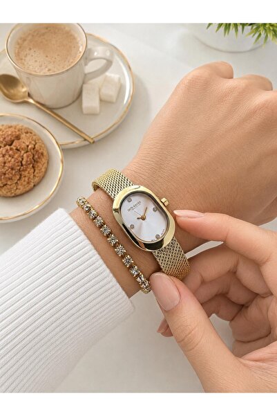 Dice Kayek Oval Mini Vintage Case Women Wristwatch Steel Band 5 Atm Water Res...