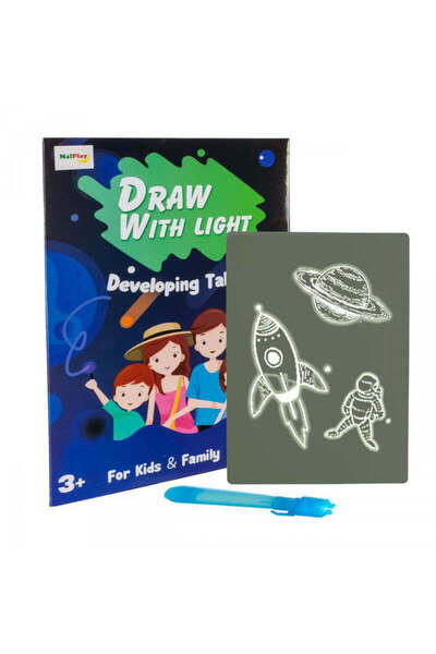 MalPlay Tablă magică de desen cu lumină LED, 33x23x1, MalPlay, 108706