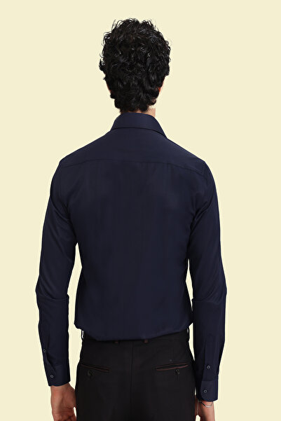 Picuardo Erkek Slim Fit Uzun Kollu Kolay Ütülebilen Pamuklu Düz Gömlek
