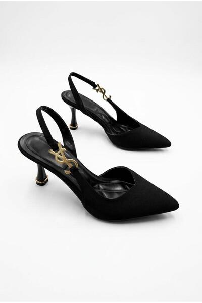 fort 35074 Satin Buckle Detailed 7 cm Heel Height Women's Shoes