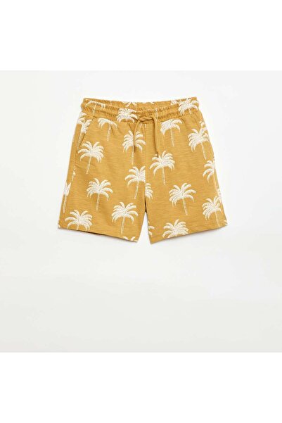 KIABI Patterned Bermuda Shorts YELLOW