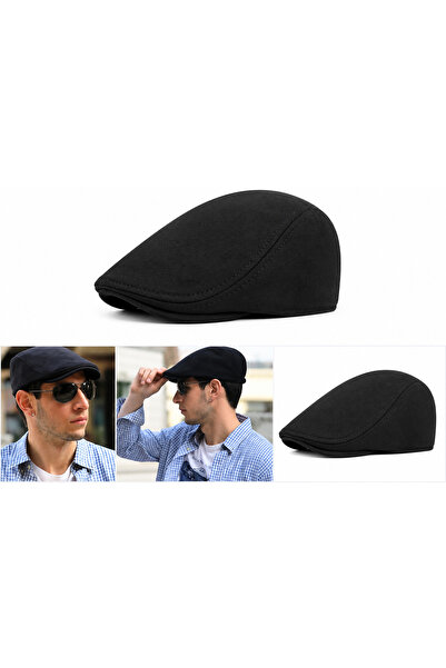 GoodTool Newsboy Cap, Black, Made of Cotton, Unisex, Comfortable Design