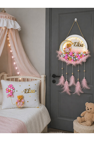 NERİMU Led Baby Door Decoration and Pillow - We Write the Name of Your Choice
