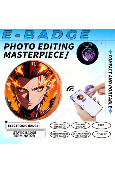 choice2 Orange Upgraded With Sound Smart Bluetooth Anime Digital E-Badge Elec...