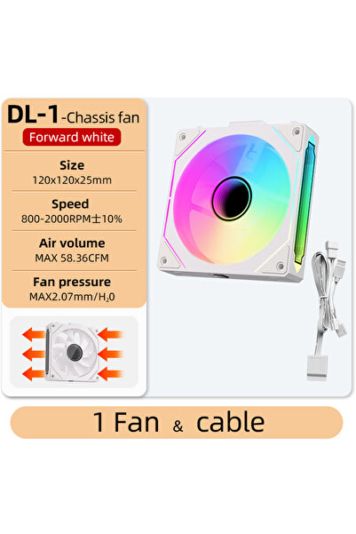 Choice1 A-RGB As Show Forward White 1Fan Coolcirc DL-1 120mm PC Case Fan 800-...