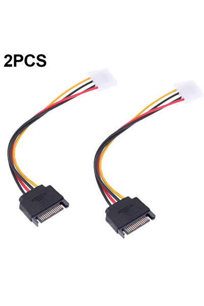 Choice 2pcs 4 Pin Molex IDE To 15 Pin SATA Power Cable Male To Female SATA Ex...